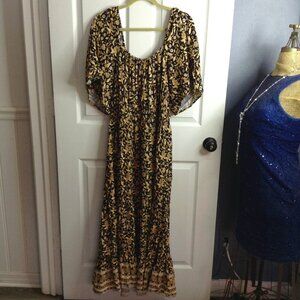 NWT Rip Curl "XL" Short Sleeve, Floral Midi Dreamer Dress, Bohemian Chic, Classy